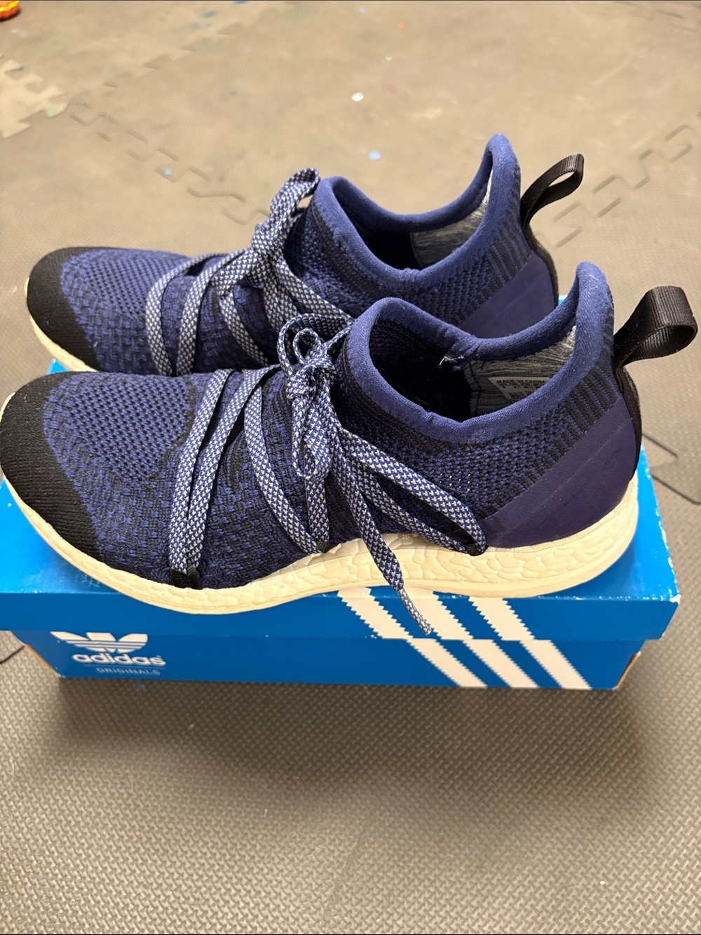 adidas by Stella McCartney Navy and Black Knit Lace-Up Women's Sneakers